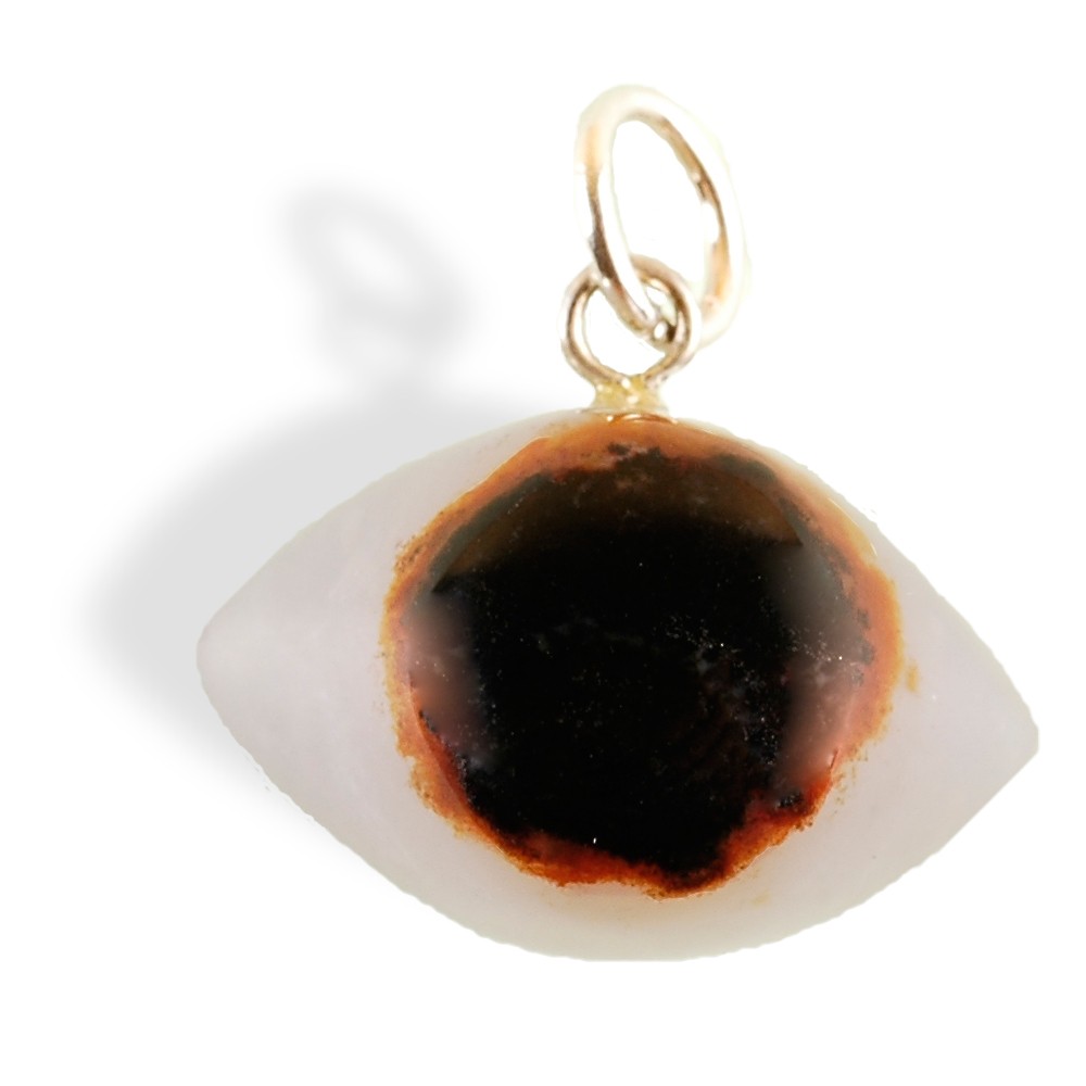 Pendentif Agate œil taillée, correspond au 6 e chakra