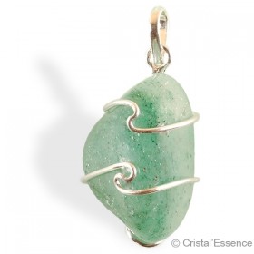 Aventurine roulée, pendentif argent