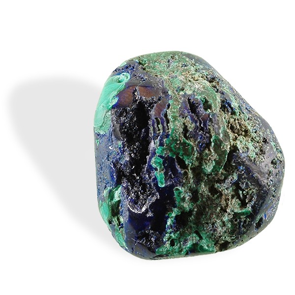 Azurite-malachite, roulée (Chine)