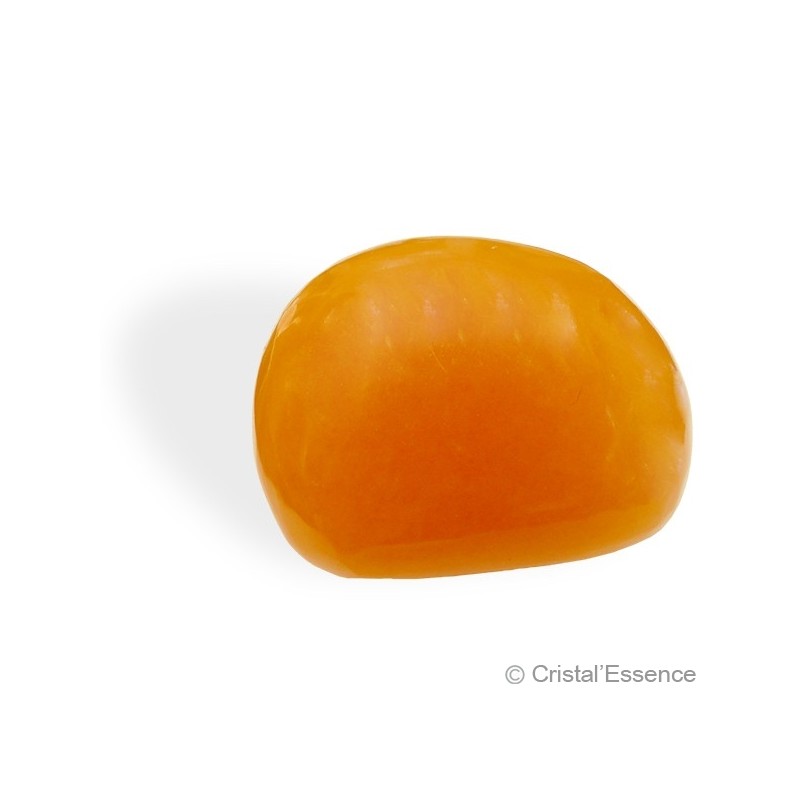 Calcite orange, petit bloc poli