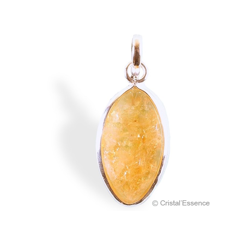 Citrine, pendentif navette
