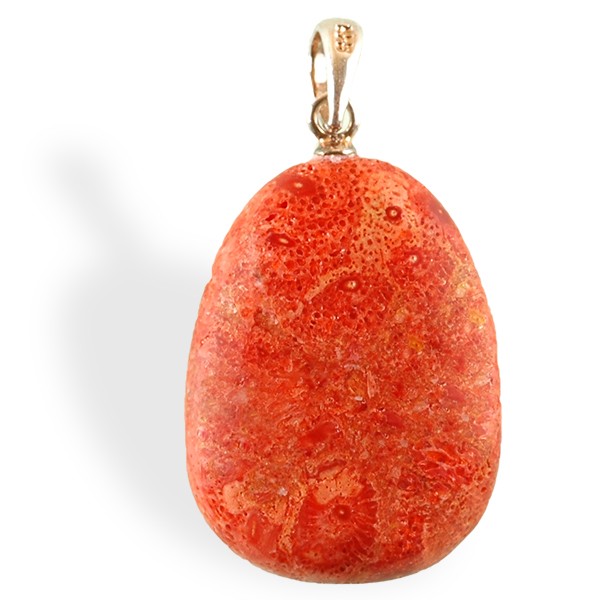 Corail rouge, pendentif goutte