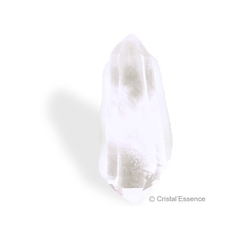 Cristal de roche de l'Himalaya, cristal biterminé symbolise la force de cette énergie de vie