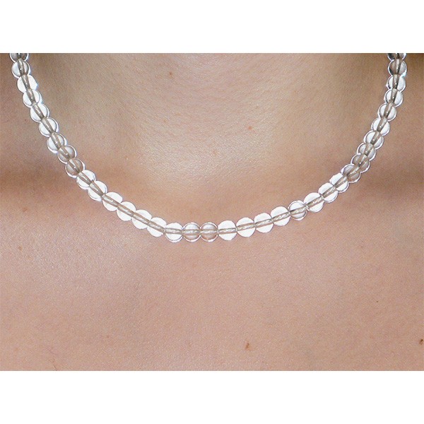 Collier Cristal de roche, perles 6 mm ou 8 mm pour une conscience clarifiée