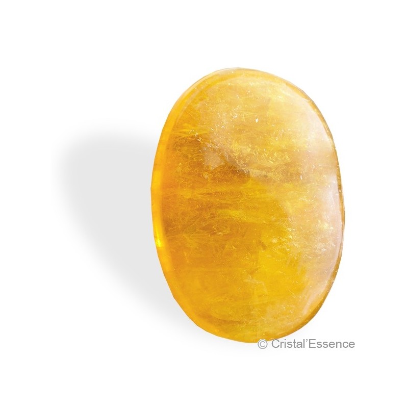 Fluorite jaune, petit et grand galet