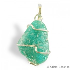 Amazonite, pendentif argent