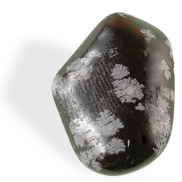 Obsidienne mouchetée (Flocon de neige), roulée