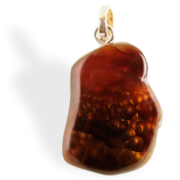 Agate Feu roulée, pendentif 