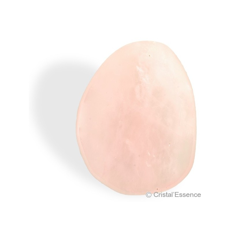 Quartz rose, galet plat