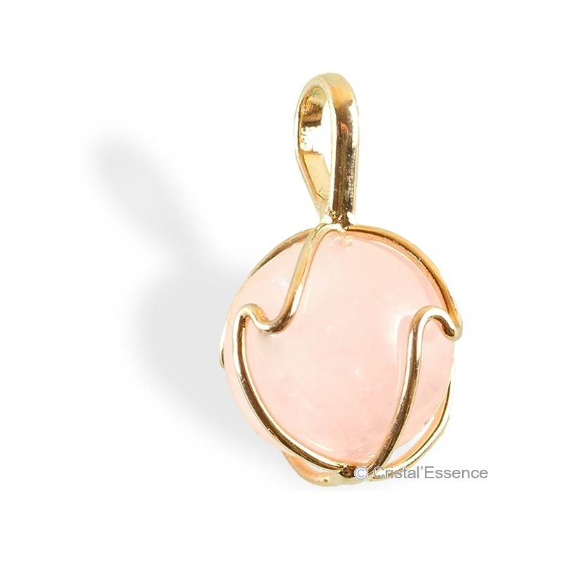 Quartz rose, pendentif sphère