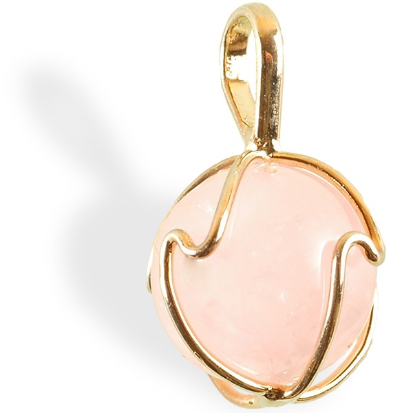 Pierre pendentif sphère Quartz rose