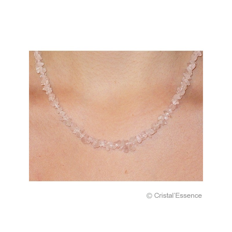 Quartz rose, collier baroque