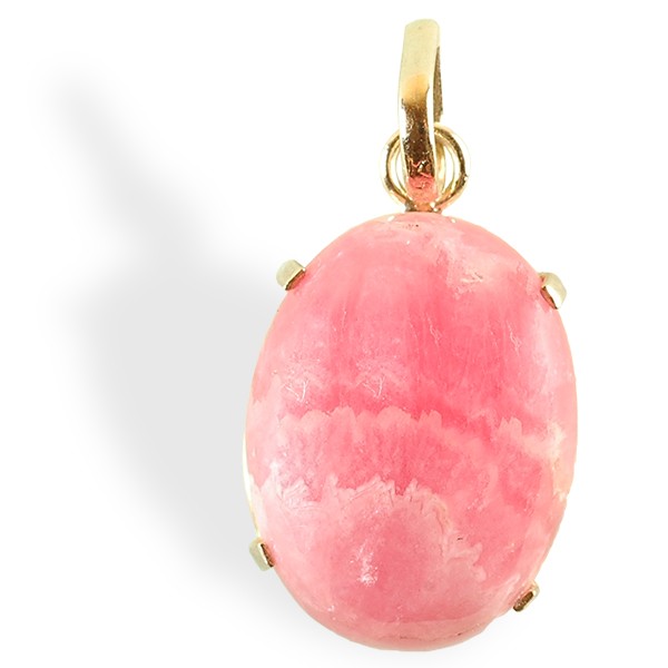 Pierre Rhodochrosite pendentif cabochon, plaqué or, contre le stress Rhodochrosite, pendentif cabochon