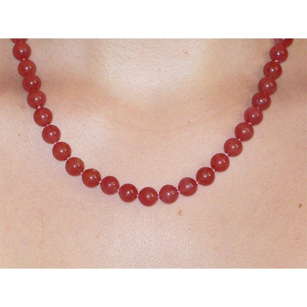 Pierre Rhodochrosite collier en perles de 8,5 mm contre le stress