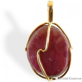 Rubis roulé, pendentif plaqué or