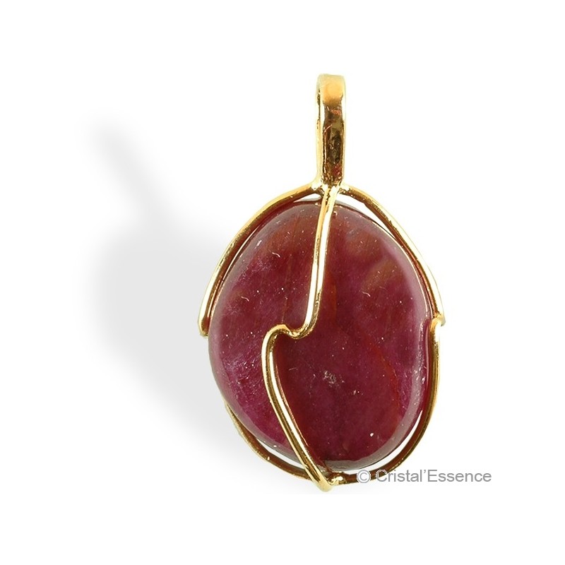 Rubis roulé, pendentif plaqué or