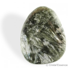 Séraphinite, galet plat et épais