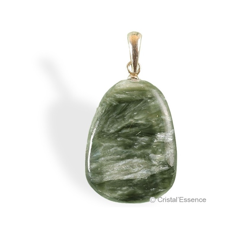 Séraphinite, roulée, pendentif attache