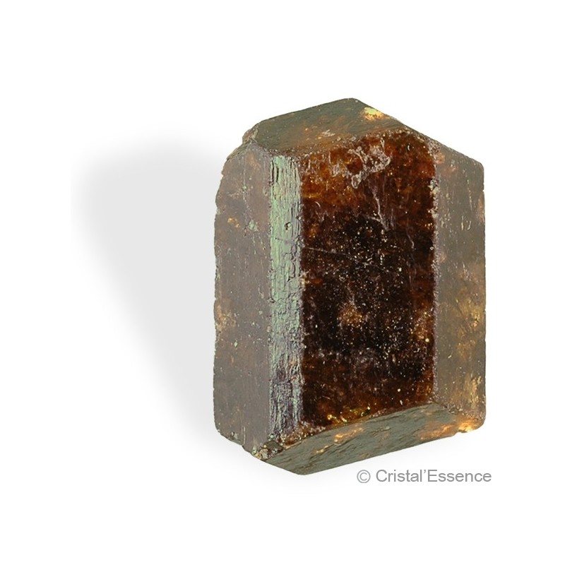 Tourmaline brun-ocre, cristal biterminé