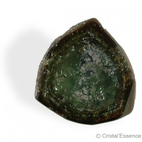 Tourmaline verte, tranche roulée