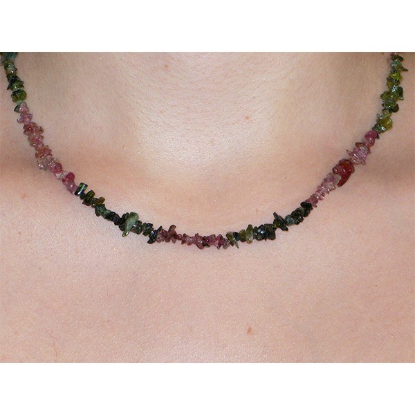 Collier baroque Tourmaline verte et rose, pour libérer l'énergie bloquée