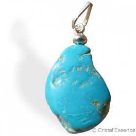 Turquoise naturelle roulée, pendentif