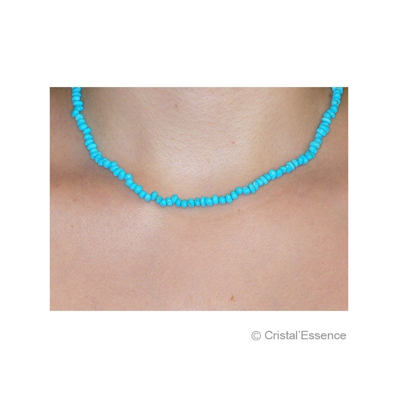 Turquoise stabilisée, collier fin