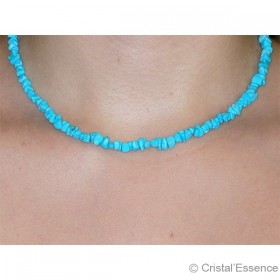 Turquoise naturelle, collier baroque