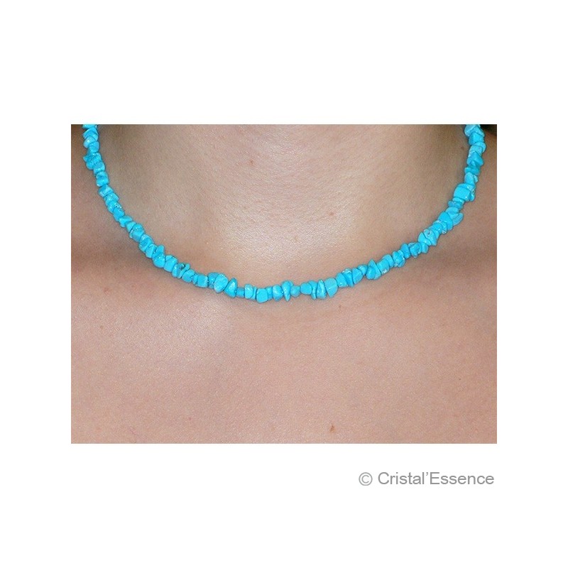 Turquoise naturelle, collier baroque