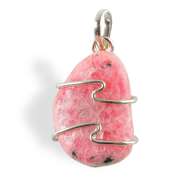 Rhodonite, pendentif argent