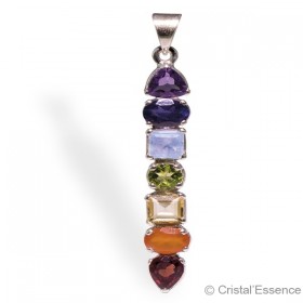 Pendentif pierres facettées Chakras