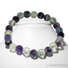 Fluorite multicolore, bracelet perles 8 ou 6 mm