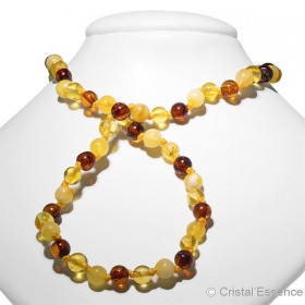 Ambre, collier bébé, petites perles 3 couleurs