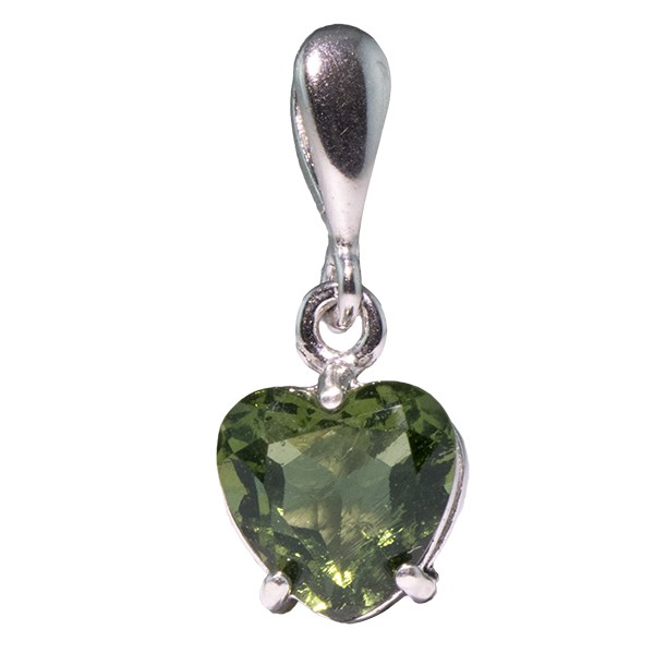 Moldavite facettée, pendentif argent 8,7g