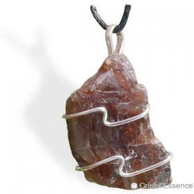 Pierre Zircon brun d’Australie, pendentif attache argent