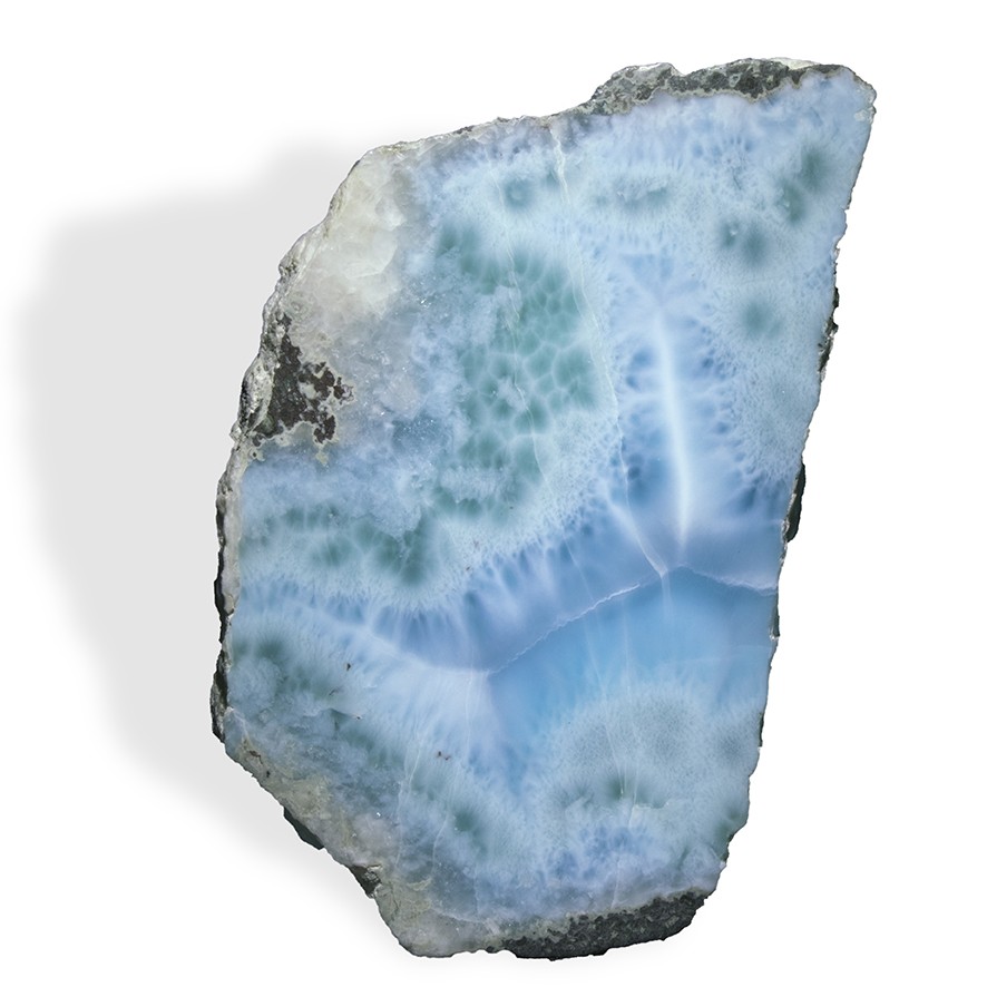 Plaque Larimar polie 2 faces, 87,3 g, pierre bleue de république dominicaine pour la gestion du stress