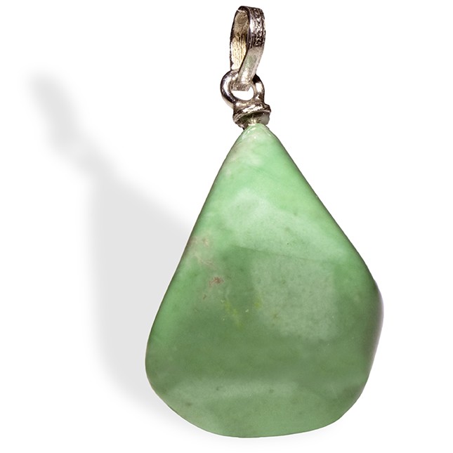 Variscite roulée, pendentif attache