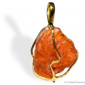 Opale de Feu, pendentif plaqué or