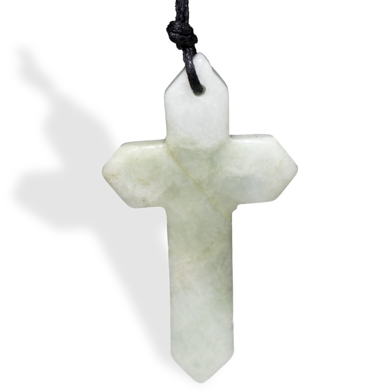 Pierre Jade Jadéite, pendentif en forme de croix