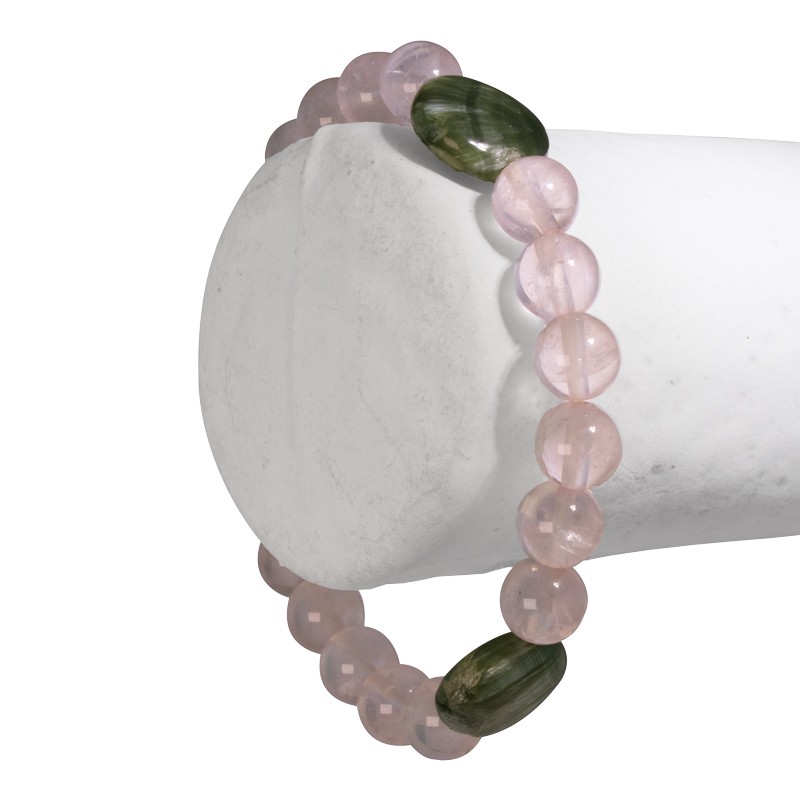 Bracelet "Lâcher-prise", pierre Quartz rose et Séraphinite  pour le lâcher prise