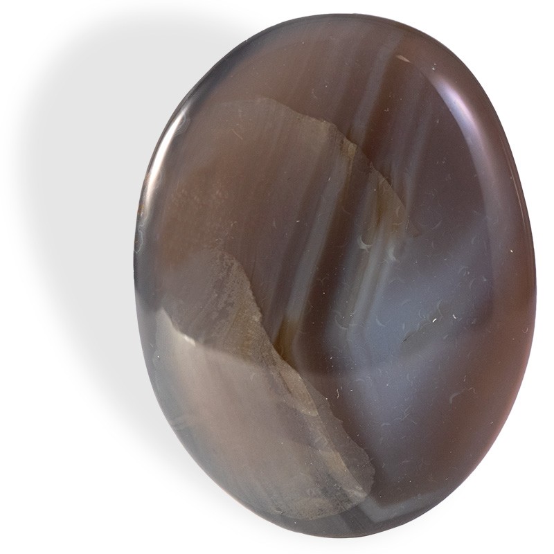Agate grise, galet plat