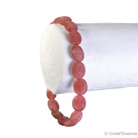Pierre Rhodochrosite, bracelet en perles plates de 7-8 mm contre le stress