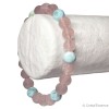 Bracelet "Paix intérieure" pierre Quartz rose et pierre Larimar, perles 8 mm ou 6 mm pour gérer le stress