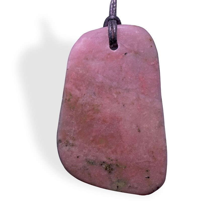 Thulite de Namibie, pendentif plaque