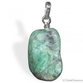 Emeraude roulée, pendentif attache
