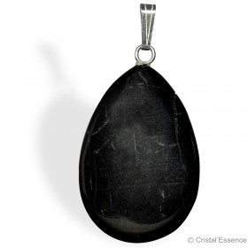 Pierre Shungite de Petrovsky, pendentif goutte, contre les ondes électromagnétiques