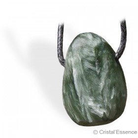Séraphinite roulée, pendentif percé