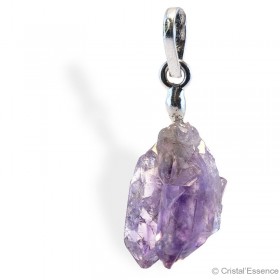 Améthyste cristallisée d'Inde, pendentif attache