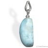 Pierre Larimar en pendentif cabochon rectangle