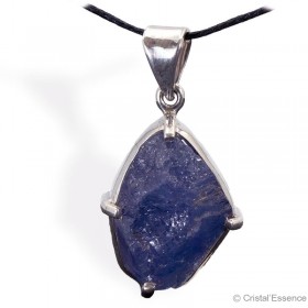 Tanzanite, brut cristallisé, pendentif argent, 9,7 g